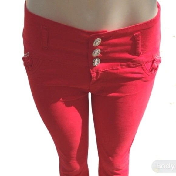 Red Brazillan Style Jeans - Picture 2 of 7